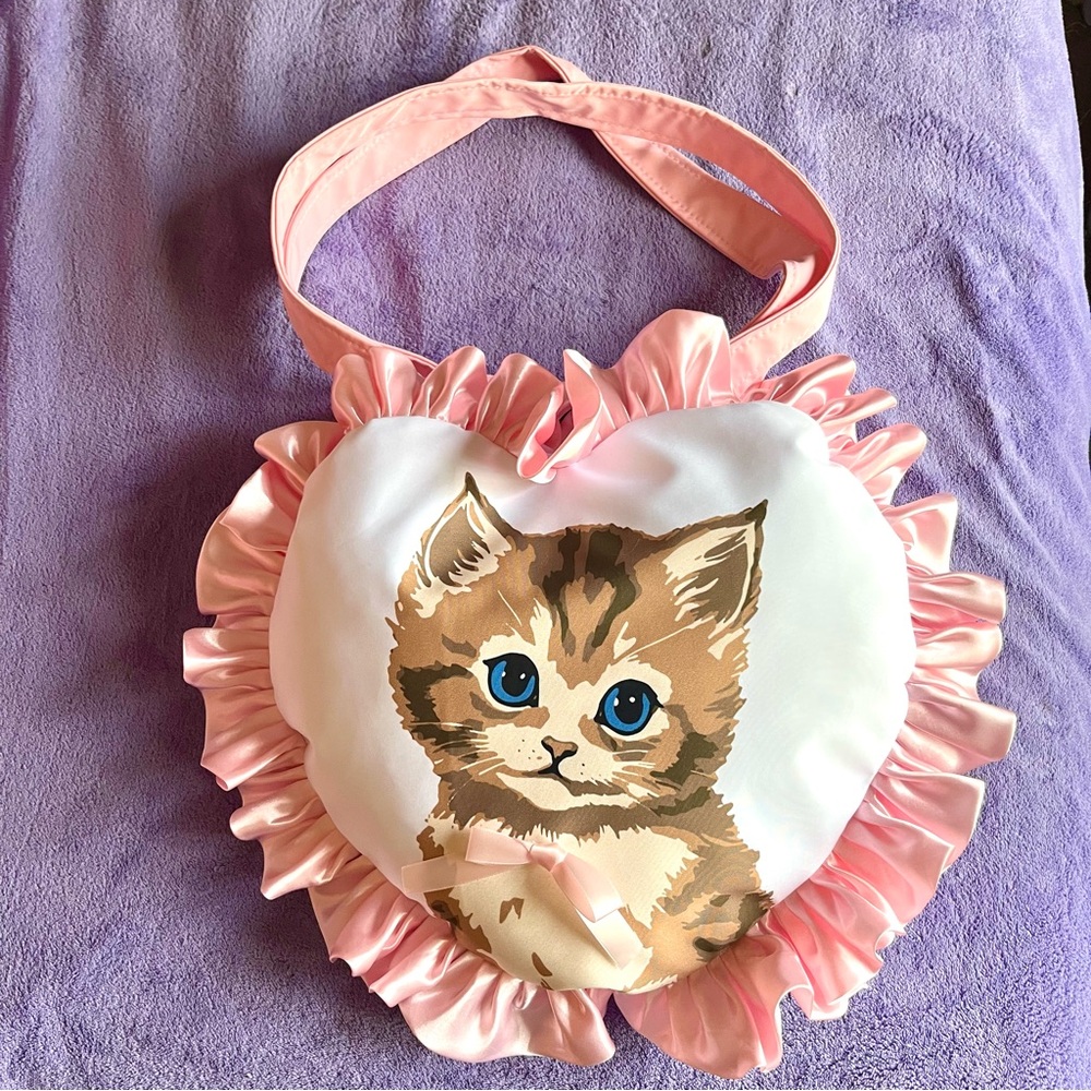Hot Topic heart cat tote bag purse